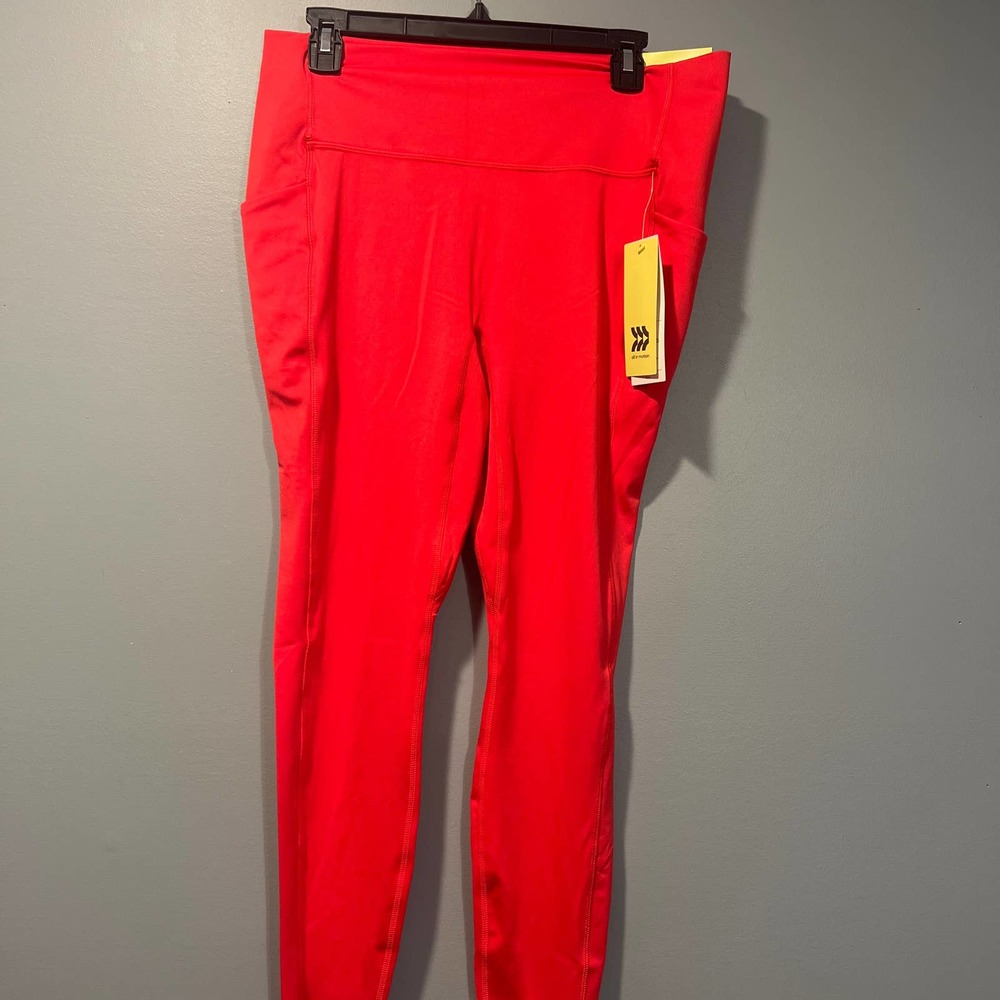 * All-In-Motion Women's Cherry-Red Stretch Activewear Leggings